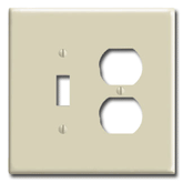 Leviton 86105 2-Gang 1-Toggle 1-Duplex Oversized Thermoset Wallplate